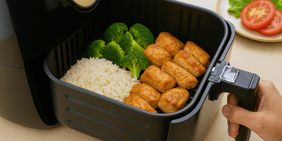 Esquentando comida na Air Fryer Capa