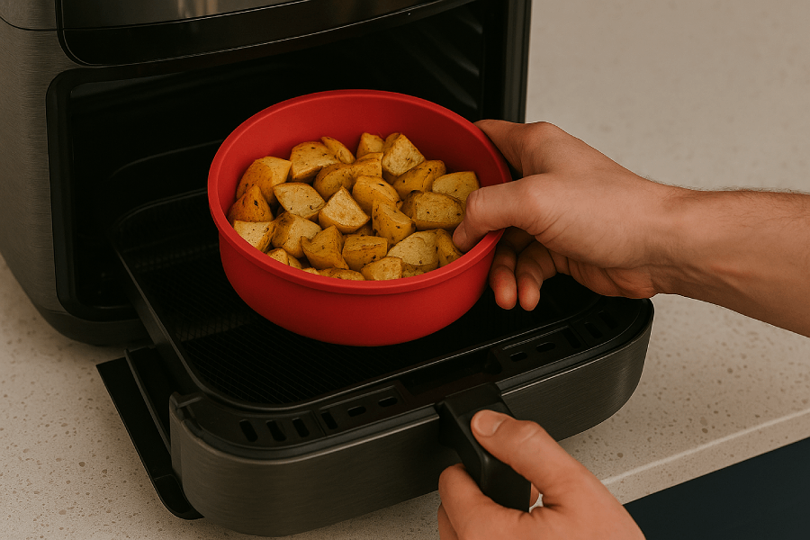 Colocando dentro da Air Fryer