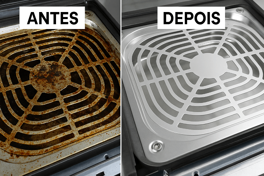 Limpando Air Fryer por dentro
